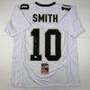 Autographed/Signed Tre'Quan Smith New Orleans White Football Jersey JSA COA