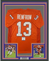 Framed Autographed/Signed Hunter Renfrow 35x39 Clemson Orange College Football Jersey Beckett BAS COA