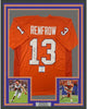 Framed Autographed/Signed Hunter Renfrow 35x39 Clemson Orange College Football Jersey Beckett BAS COA
