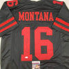Autographed/Signed Joe Montana San Francisco Black Football Jersey JSA COA