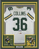 Framed Autographed/Signed Nick Collins 35x39 Green Bay White Football Jersey PSA/DNA COA
