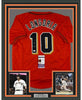 Framed Autographed/Signed Evan Longoria 35x39 San Francisco Orange Baseball Jersey JSA COA