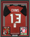 Framed Autographed/Signed Mike Evans 35x39 Tampa Bay Red Football Jersey JSA COA