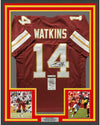 Framed Autographed/Signed Sammy Watkins 35x39 Kansas City Red Football Jersey JSA COA