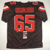 Autographed/Signed Larry Ogunjobi Cleveland Football Brown Jersey JSA COA