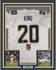 Framed Autographed/Signed Desmond King 35x39 Los Angeles LA White Football Jersey JSA COA