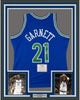 Framed Autographed/Signed Kevin Garnett 35x39 Minnesota Timberwolves Blue Authentic Mitchell & Ness Basketball Jersey Fanatics COA