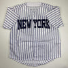 Autographed/Signed Derek Jeter New York Pinstripe Baseball Jersey Steiner Sports COA Hologram Only