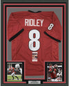 Framed Autographed/Signed Riley Ridley 35x39 Georgia Red College Football Jersey JSA COA