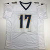 Autographed/Signed Philip Rivers Los Angeles LA White Football Jersey Beckett BAS COA