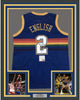 Framed Autographed/Signed Alex English 35x39 Denver Blue Basketball Jersey PSA/DNA COA by Hall of Fame Sports Memorabilia