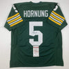 Autographed/Signed Paul Hornung Green Bay Green Football Jersey JSA COA
