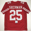 Autographed/Signed Richard Sherman San Francisco Red Football Jersey Beckett BAS COA