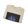 Neon Cyberpunk Skyline Sweatshirt | synthwave cityscape, future city art by Tristan’s Treehouse