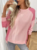 Color Block Waffle Knit Long Sleeve T-Shirt by Simply Love