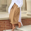 Women's Solid Color Cotton Wide Leg Cropped Pant by FitiqueFit