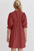 Pink Puff Sleeve Mini Dress Casual and Feminine Dress for Women Simple Classic Summer Dress by Stevvex