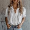 Women’s Lace Puff Sleeve Loose Fit Top by FitiqueFit