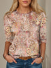 Women's Geometric 3D Digital Printed Loose Long Sleeves Sweater