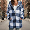 Plaid Hooded Zip-Up Oversized Jacket — Women’s Winter Commute Coat by FitiqueFit