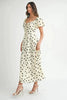Polka Dot Puff Sleeve Midi Dress For Women – Vintage Fluttering Polka Dot Dress, Feminine Puff Sleeve Dress, Retro Midi Dress, Classic Chic Dress by Stevvex