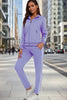 Women’s Fashionable Printed Sports Long-Sleeve Hoodie Set by FitiqueFit