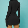 Women's V-Neck Ribbed Knit Button Cardigan Top – Black by FitiqueFit