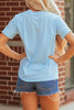 Light Blue USA Patriotic Printed T Shirt by Wild and Free Boutique