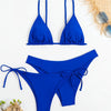 Essential Edge 3-Piece Bikini Set for Women – Solid Color High-Cut Triangle Top Two-Style Bottoms with Side Lace-Up Design & Quick-Drying Comfort – Versatile Women's Swimwear for Summer Pool Beach & Travel by Stevvex