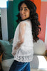 White 2pcs Sheer Floral Lace Ruffle Tiered Patchwork Blouse by Wild and Free Boutique