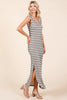 Striped Scoop Neck Sleeveless Maxi Dress For Women – Striped Maxi Dress, Sleeveless Dress, Summer Maxi Dress, Comfortable Knit Dress, Flattering Maxi Dress by Stevvex