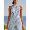Women's Halterneck High-Waist Swing Dress – Floral & Solid Prints by FitiqueFit