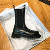 Women’s British-Style Mid-Calf Thick-Soled Leather Boots by FitiqueFit