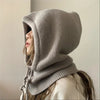 Fashionable And Warm Scarf With Integrated Yarn Knitted Hat For Women by My Store