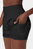 Black Pocketed Wide Waistband Swim Shorts