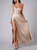 Lace Up Back Split Maxi Dress by Wild and Free Boutique