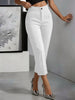 Women's High-Waisted Straight-Leg Pants – Drapey Cropped Fit by FitiqueFit