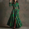 Women's Printed Lapel Slim-Fit Dress – Elegant Commuter Style by FitiqueFit