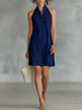 Women’s Sleeveless Button-Up Collar Shirt Dress by FitiqueFit