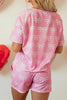 Bowknot Printed Notched T-Shirt and Shorts Set by Simply Love