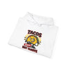 Tacos Not Tariffs Hoodie | political taco pun, protest typography by Tristan’s Treehouse