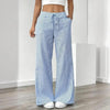 Women's Striped Print Straight Wide Leg Pockets Pants Casual Long Pants by FitiqueFit