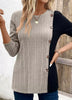 Color Block Ribbed Knit T-Shirt by Simply Love