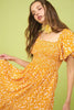 New Summer Flower Print Flutter Sleeve Smocked Midi Dress For Women – Fluttering, Trendy, Romantic and Feminine Style by Stevvex