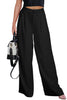 Black Pleated Elegant Wide Leg Pants