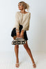 White Plain & Casual Shirred Cuffs Half Sleeve Top