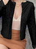 Elegant Women Full-Size Sequin Open Front Cropped Jacket With Glamorous Sparkle Luxury Women Party Jacket by Stevvex