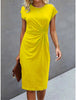 Front Knot Bodycon Midi Dress – Round Neck Sleeveless Tie Dress by FitiqueFit