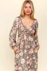 Twisted Detail Ruffled Hem Floral Dress with Side Pockets For Women – Feminine Floral Print, Sophisticated Twist Detail, Fun Ruffled Hem & Convenient Pockets by Stevvex