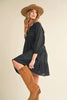 New Summer Notched Balloon Sleeve Tiered Mini Dress For Women – Trendy, Chic, and Playful with Stylish Detailing by Stevvex